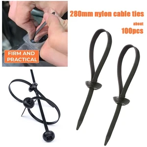 100 Stück Nylon Reißverschlüsse mit Pin & Knopf - UV beständige Auto Kabelverschlüsse ☾ - Bild 1 von 18