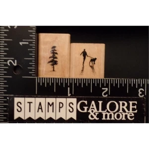 STAMPSCAPES GUMMISTEMPEL 227A PERSON DOG WALK & MINI IMMERGRÜNE BAUMLANDSCHAFT 992 - Bild 1 von 2