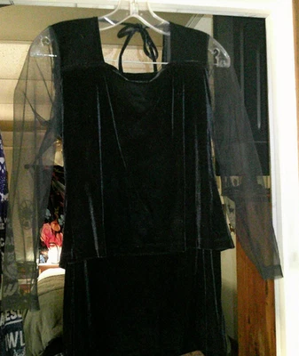 Blusa y falda traje de terciopelo Maria 2 piezas negra talla grande - nueva con etiquetas Foto 1 de 4