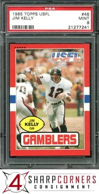 1985 TOPPS USFL #45 JIM KELLY GAMBLERS HOF PSA 9 - Image 1 of 4