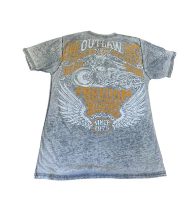 Vintage Y2K Helix Brand 2000s Grunge Cyber Biker Motorcycle T Shirt Thin Size M - Image 1 of 4