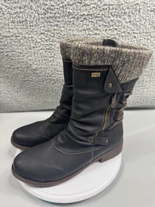 Remonte Tex Stiefel Damen Größe 42 Strickbündchen Fell gefüttert Leder Winter Reißverschluss warm - Bild 1 von 13