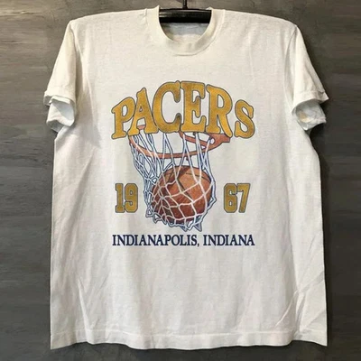 Indiana Pacers NBA vintage white short sleeve t-shirt QT5453 - Image 1 of 2