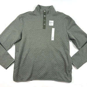 New Sonoma Mens Super soft Quarter Snap Fleece Sweatshirt Green Size Large - Picture 1 of 5