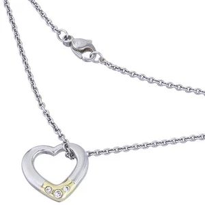 Quinn Kette mit Herz Anhänger Brillanten 950er Platin - Bild 1 von 4