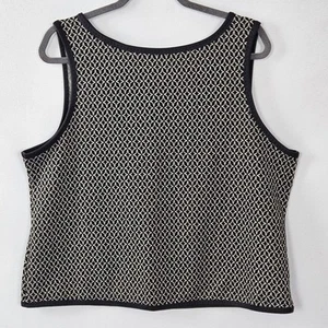 Max Studio London Black & White Geometric Design Sleeveless Tank Top Size XL - Picture 1 of 10