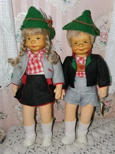 PR 14" HILDEGARD KRAHMER deutsche Holz & Stoff Puppen passende Kostüme mit Etikett - Bild 1 von 19