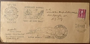 1930 Byrd Antarktisexpedition Cover Little America Schiff Stadt New York Gütesiegel - Bild 1 von 2
