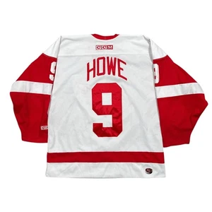 Vintage 90s CCM Detroit Red Wings Gordie Howe White Hockey Jersey Mens Large - Picture 1 of 13