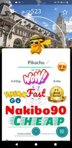 Pokémon Go - Shiny Pikachu Summer Hat Pari Background Road Trip - Trade ✨P’TC - Picture 1 of 1