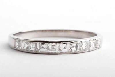 Diamant Ring 10 Diamanten 0,60ct Asscher-Cut 750 Weißgold 57 18,1mm - - Bild 1 von 4