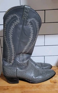 JUSTIN BOOTS 2205 GRAY WESTERN COWBOY RANCH HAND RODEO BOOTS Size 10.5 D - Picture 1 of 9