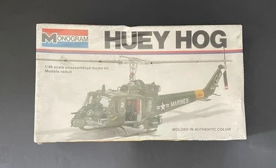 Vintage Monogram Huey Hog Helicopter 1/48 Model Kit 1977 #5201 SEALED - Image 1 of 4