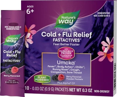 Nature's Way Cold + Flu Relief FastActives, Umcka, 10 Count (Pack of 1)  - Image 1 of 4