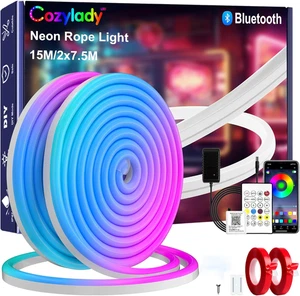 Cozylady 50ft Bluetooth RGB LED Neon Light, Waterproof RGB Neon Light APP & R... - Picture 1 of 14