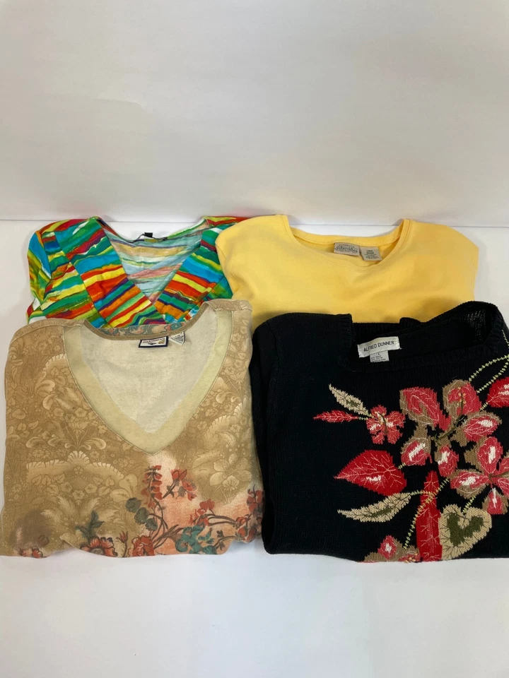Lote de 4 blusas y camisetas para mujer talla L: Alfred Dunner, cable y calibre, etc. Foto 1 de 4
