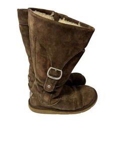 UGG Women's Brown Cargo III 5132 Suede Buckle Mid-Calf Winter Boots Size 8 - Picture 1 of 19