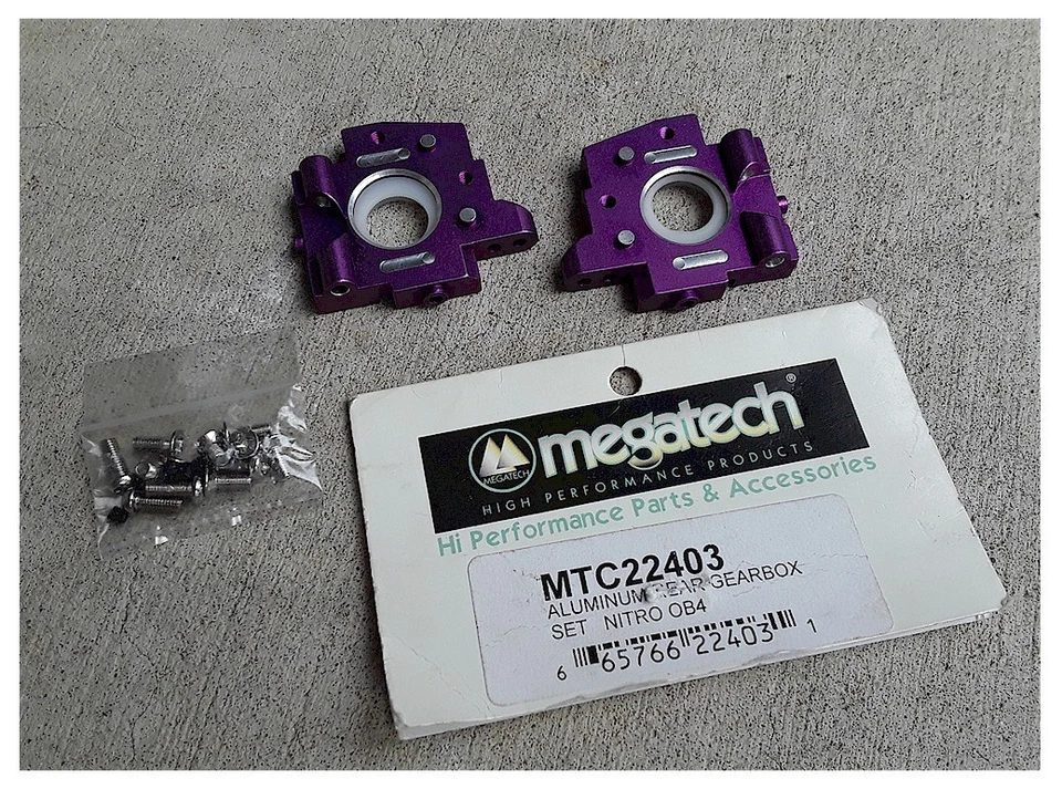 Vintage RC Car Megatech MTC22403 Alloy Purple Gearbox Halves Ofna Nitro OB4 1pr - Image 1 of 1