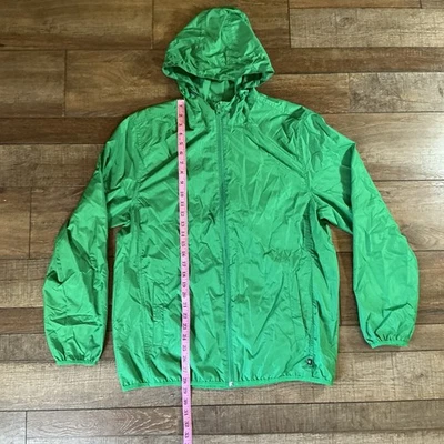 Chaqueta cortavientos Chaps para hombre talla grande verde ligera con capucha cremallera completa #25812 Foto 1 de 4