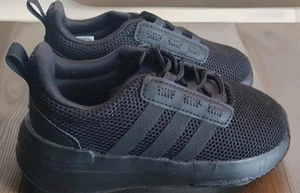 Adidas Lite Racer 3.0K Sneakers Shoes Kids Youth Size 8K Black Low Top Lace Up - Picture 1 of 7