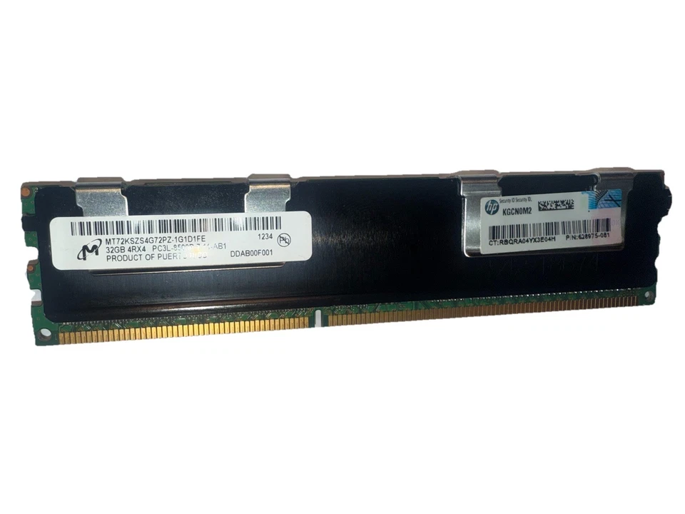 32GB 4Rx4 PC3L-8500R-7-11-AB1 DDR3 ECC Server Memory Ram MT72KSZ4G72PZ-1G1D1FE - Image 1 of 1