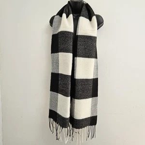 Steve Madden Fransenschal schwarz weiß 74"x20" Einheitsgröße - Bild 1 von 5