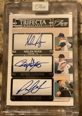 Panini Three And Two Paul Skenes 2025/Nolan Ryan/Roger Clemens Trifecta automático/25 Foto 1 de 4