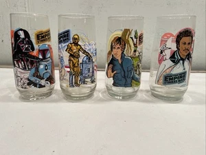 1980 STAR WARS THE EMPIRE STRIKES BACK COMPLETE SET OF 4 BURGER KING GLASSES - Picture 1 of 5