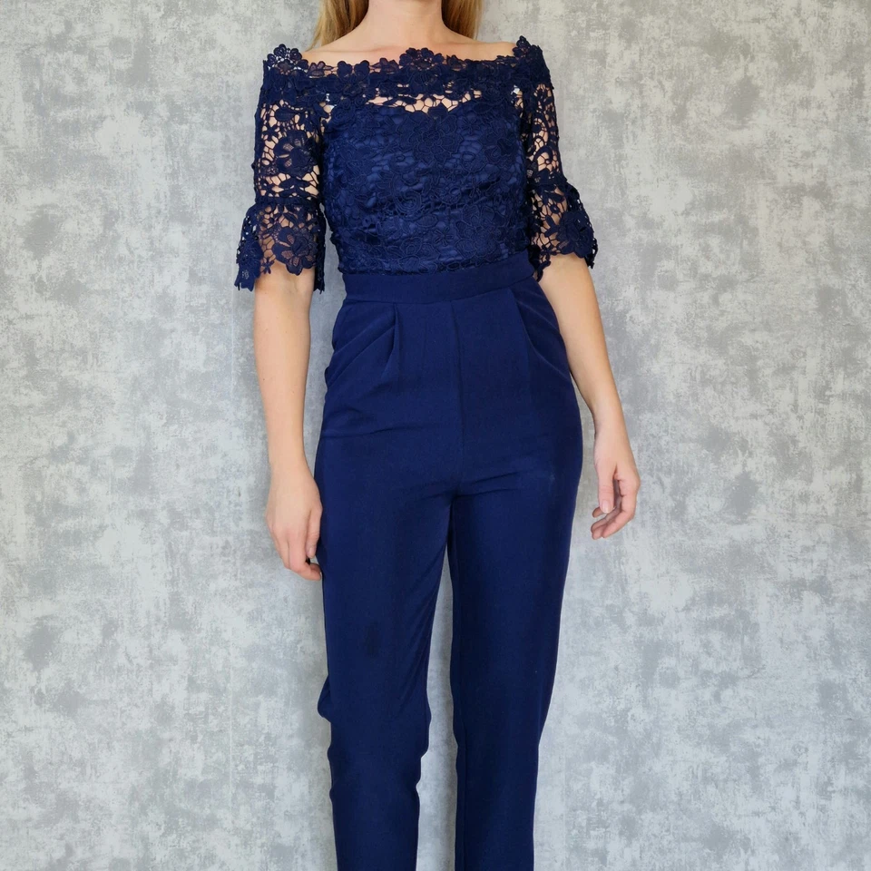Jumpsuit Overall Einteiler 36 S Royalblau Spitze Elegant Tall Paper Dolls - Bild 1 von 4