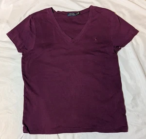 Men's Polo Ralph Lauren V-Neck Maroon T-shirt Size XLTG - Picture 1 of 6