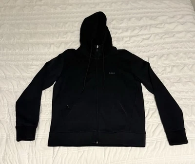 Sudadera con capucha Hugo Boss negra con cremallera talla pequeña Foto 1 de 4