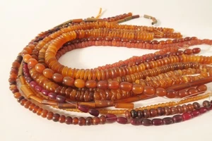 12 Stränge Hornperlen HO63 4-10mm Perlen horn beads Asien Braun Bernsteinfarben - Picture 1 of 7