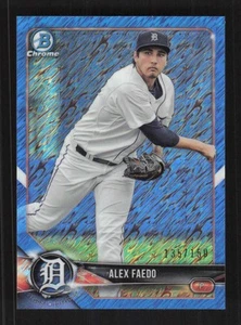 Alex Faedo 2018 Bowman Chrome Prospects Blue Shimmer Refractor #/150 #BCP124 - Picture 1 of 3