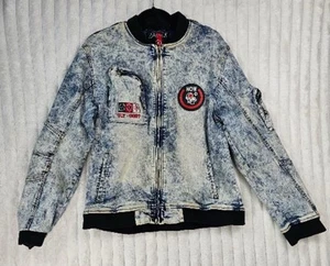 2APM Denim Bomber Jacket American Street Vision Space Fly-0007 Max Speed Size XL - Picture 1 of 10