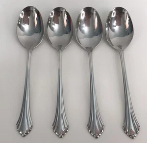 Oneida Bancroft Edelstahl Menge 4 Oval Suppenlöffel 6 7/8" Besteck Silberbesteck USA - Bild 1 von 11