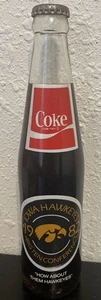 Vintage 1981 Iowa Hawkeyes Nation Champs (Rose Bowl) Collector Coke Glass Bottle - Picture 1 of 4