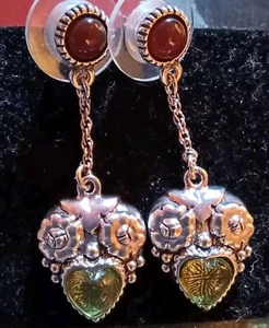 V&A(Qvc) Earrings Owl Shaped Green Gemstone.post Fitment Stamped - Picture 1 of 3