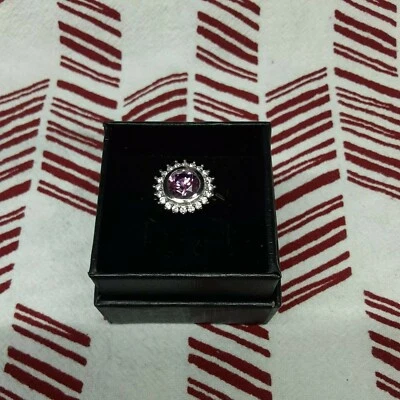 Size 10 Lustro Sterling Ring Made With Fancy Purple Zirconia From Swarovski(418) - Image 1 of 4
