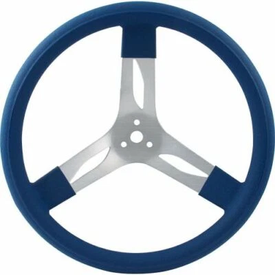 Quickcar 68-0012 Steering Wheel 3 Spoke 15" Diameter Blue Grip - Image 1 of 3