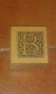 TIMBRO IN LEGNO STAMPERIA BOX TORINO LETTERA B INIZIALE 3.5 X 3.5 - Foto 1 di 1