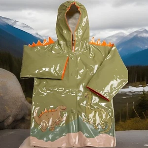 Kidorable dinosaurs Raincoat lined waterproof coat with packets and hood Sz 4t - Picture 1 of 5