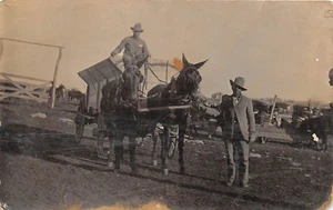 D63/ Occupational RPPC Real Photo Postcard c1910 Delivery Wagon Horses 9 - Imagen 1 de 2
