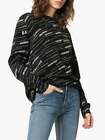 BALENCIAGA Black Logo Intarsia Wool Oversized Sweater Sz S $1190