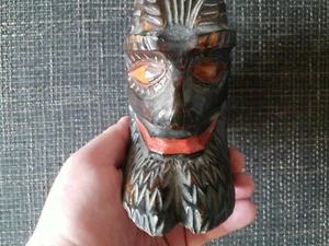 Wooden DEVIL EVIL traditional Handmade Hand Crafted VINTAGE OLD RARE CARVED - Picture 1 of 12