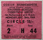 Beatles oryginalny używany bilet na koncert Hammersmith Odeon Londyn 28 grudnia 1964