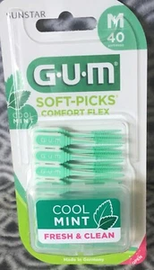 Gum Soft-Picks comfort flex m medium Interdentalbürsten  2 * 40 Stück +Reiseetui - Picture 1 of 1