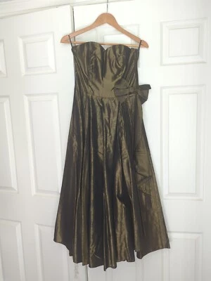 Vintage Laura Ashley Bronze Taffeta Ball gown - Image 1 of 4