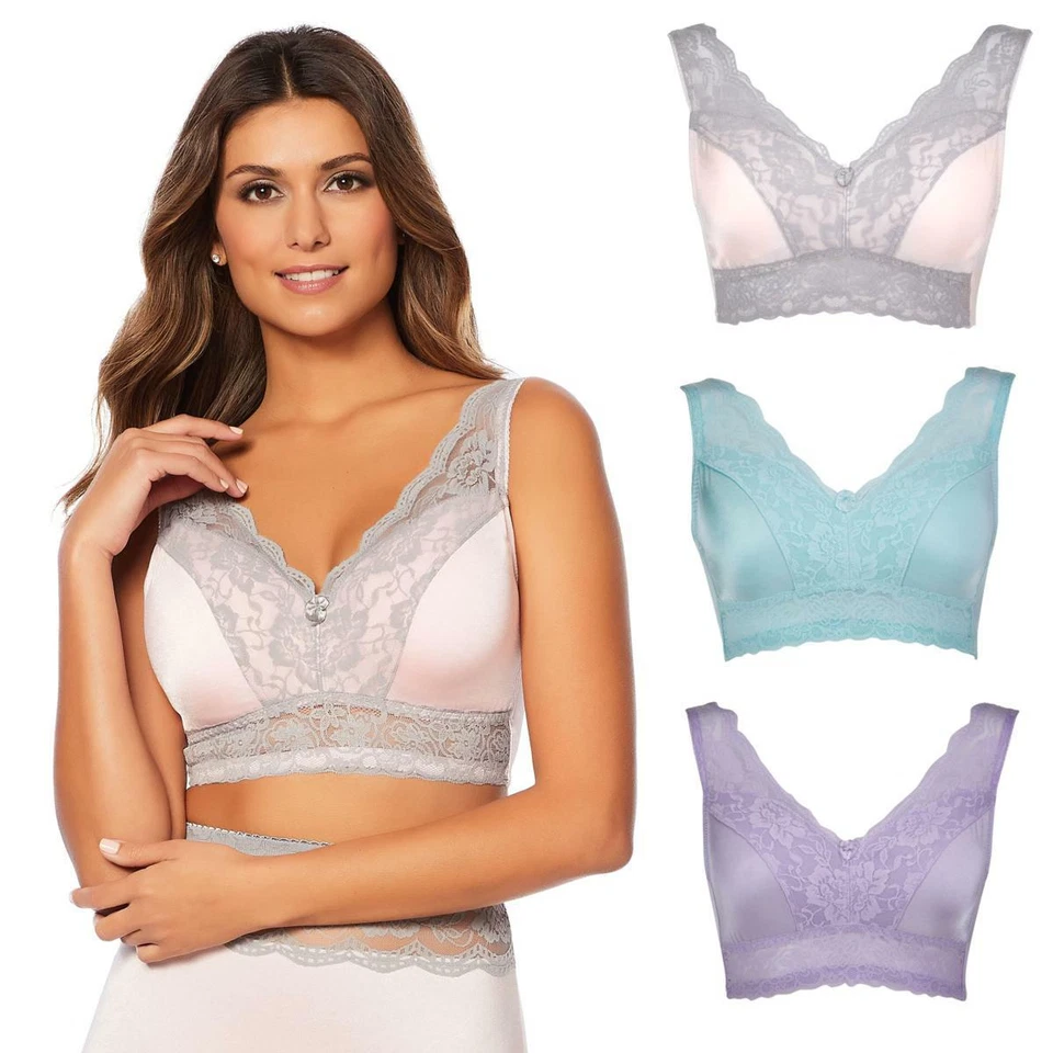 Rhonda Shear 3-pack Pin Up Bra Set in Pastels, 622-357, Size M - Image 1 of 1