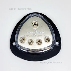 Sonic Boom Car Audio Power Distribution Block w/ 0 GA Input, 4 GA Output AWG 12V - Picture 1 of 6
