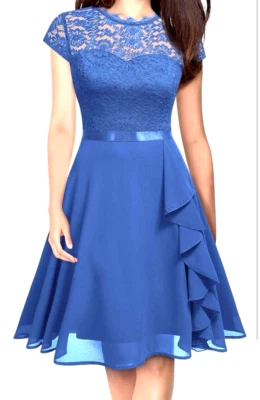 Nuevo con etiquetas Vestido de Fiesta Miss May Para Mujer Azul Semi Formal Talla L Foto 1 de 4